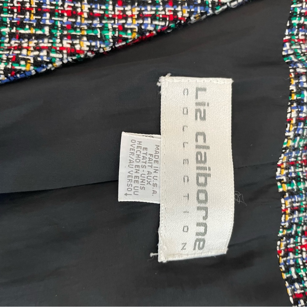 Vintage Liz Claiborne power suit blazer 80’s tweed multicolored with pockets 🔥 - Picture 9 of 11